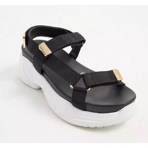 Torrid Black Sport Platform Sandals Women’s 10W Chunky Comfort Strappy Shoes